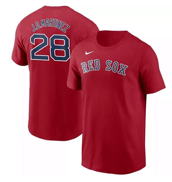 Men's Boston Red Sox #28 J.D. Martinez Red T-Shirt